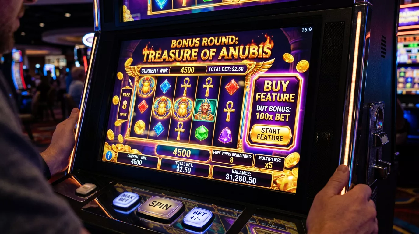 Bonus buy slot feature mechanics and expected value at Nine Casino